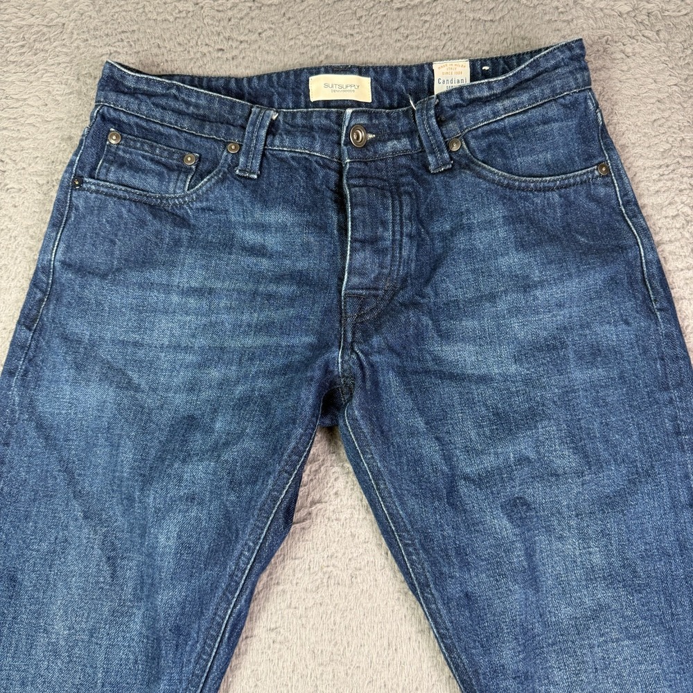 Suitsupply Candiani Selvedge Jeans Mens 30x29 Blue Denim Made In Italy Tapered
